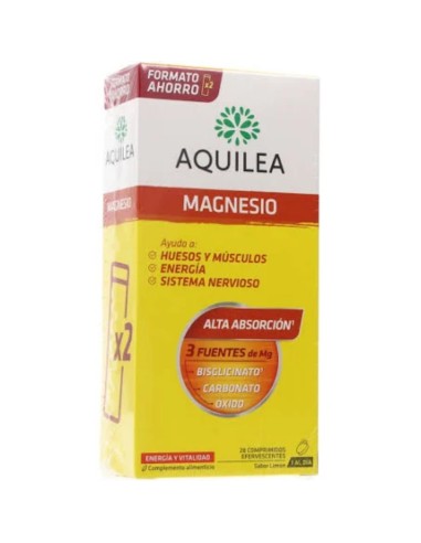 Aquilea Magnesio 375mg Sabor Limón 2 x 14 comprimidos efervescentes Duplo