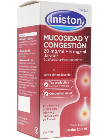 Iniston Mucosidad y Congestión 20 mg/ml+ 6 mg/ml 200 ml