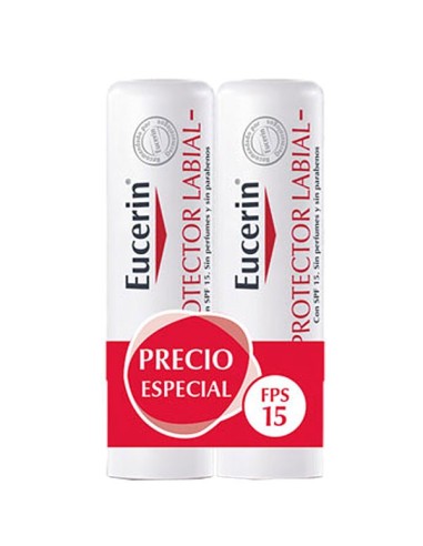 Eucerin Protector Labial SPF 15 Pack Duplo 2 x 4,8 g