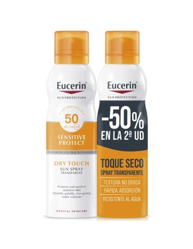 Eucerin Sensitive Protect Dry Touch SPF Spray Transparente 2 x 200