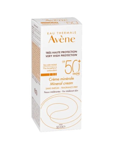 Avene SPF 50+ Crema Mineral Sin Perfume 50 ml