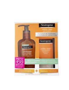 NEUTROGENA VISIBLY CLEAR PACK SPOT PROOFING  LIMPIADOR DIARIO  200ML + HIDRATANTE OIL -FREE  50ML