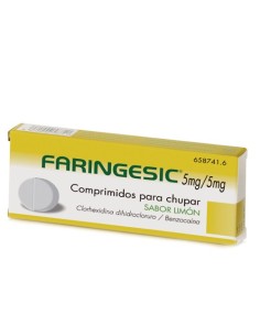 Faringesic 5 mg /5 mg. Comprimidos para chupar sabor limón
