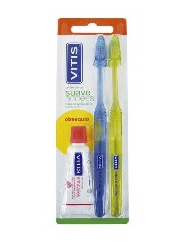 Vitis Access Cepillo Dental Suave Pack 2 Unidades+ Vitis Pasta Dental 15 ml