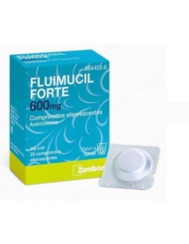 Fluimucil Forte 600 mg 20 Comprimidos Efervescentes Sabor a Limón