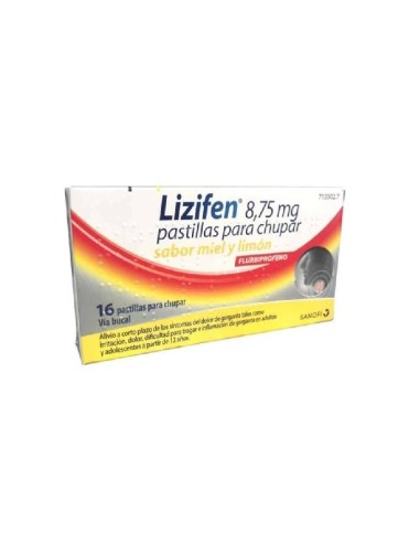 Lizifen 8.75 mg 16 Pastillas Para Chupar sabor miel y limón