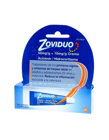 Zoviduo 50 mg/g + 10 mg/g Crema, 2 g