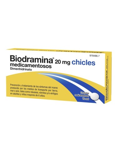 Biodramina 20mg 12 Chicles Medicamentosos